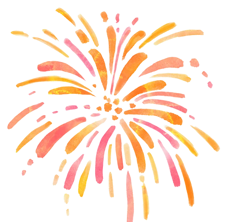 オレンジ色の花火